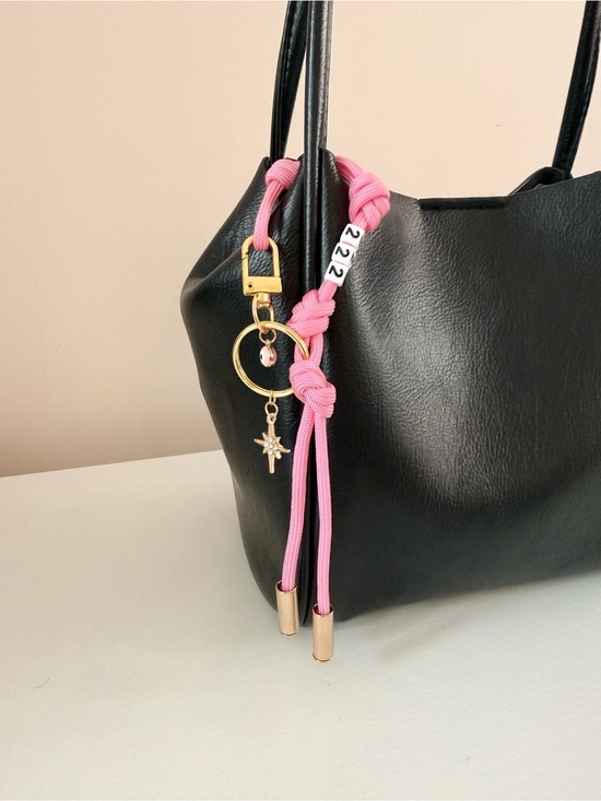 Accessories - NEW Angel Number 222 Pink and Gold Evil Eye North Star bag charm